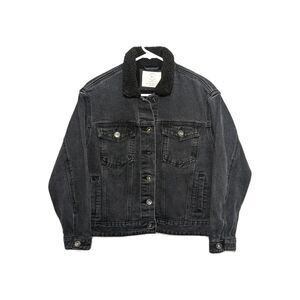 Cotton:On Denim Jean Jacket Women's Size 4 Black Button up with Pockets